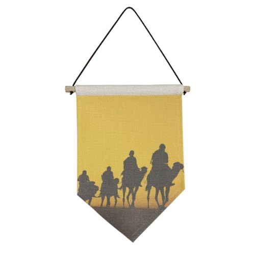 Drapeau en toile coucher de soleil désert camel suspendre