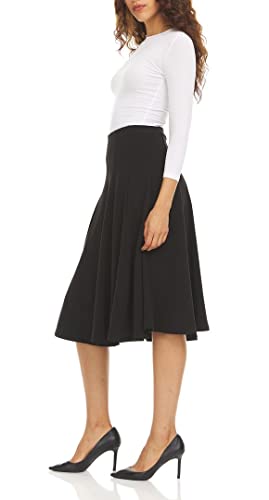 KIKI RIKI Panel Midi Skirt with Elastic Waist for Womens/Teens 29 Inch Length2