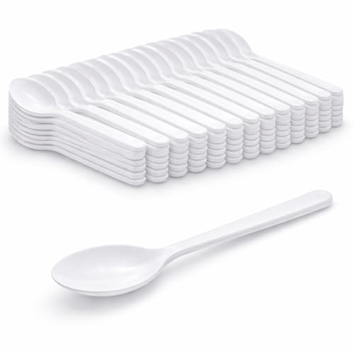 Pack 100 Cucharillas Rutilizables - Envio 24 h - Reutilizable - Alta Resistencia, Cubiertos Reusables para Cumpleaños, Picnics, Fiestas, Buffets, Bodas, Catering, Barbacoas. (100, Cucharilla)