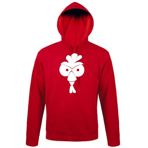 shirt84 Agro Hahnkopf - Sudadera con capucha para hombre, rojo, L