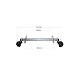 ejes de remolque sin freno eje zincado. Cotas de fijación: 780mm y 850mm Largo total: 1275mm Ataque: 4 agujeros Masa máxima: 750 kg