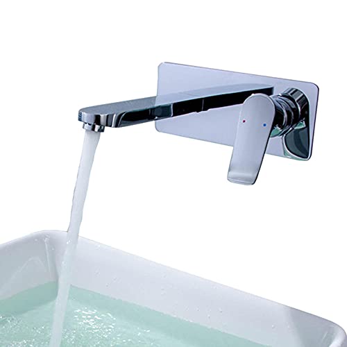 Mélangeur robinets de lavabo mural en laiton chromé durable - 5