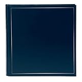 goldbuch 31372 Fotoalbum Classic, Bilderalbum mit 100 weiße Seiten und Pergamin, Foto Album zum Einkleben von ca. 600 Fotos, Fotobuch mit Kunstleder Einband, Erinnerungsalbum ca. 30 x 30 cm, Blau