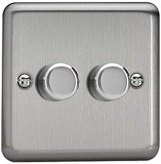 Varilight JSP252 V-Pro 2-Gang 2-Way Push-On/Off Rotary LED Dimmer 2 x 0-120W (1-10 LEDs)