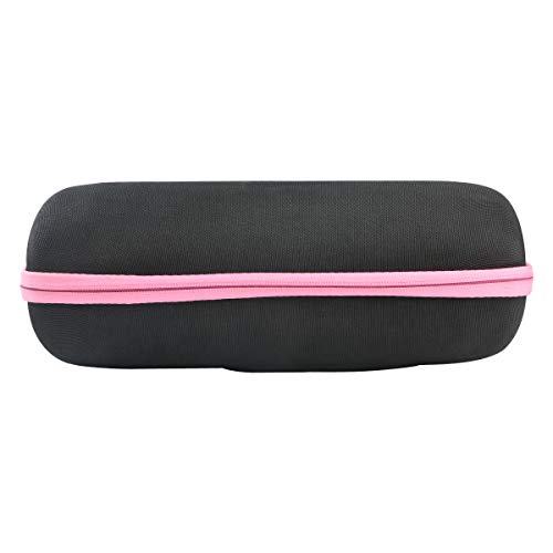 co2CREA EVA Hard Travel Carrying Storage Case for JBL Charge 4 / JBL Charge 5 WiFi and Portable Bluetooth Speaker (Black Case + Pink Zipper)