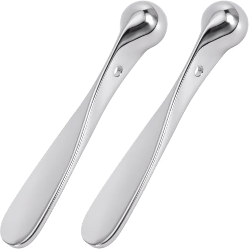 Pndeyo 2pcs Eye Cream Applicator, 2.32x0.39in, Silver