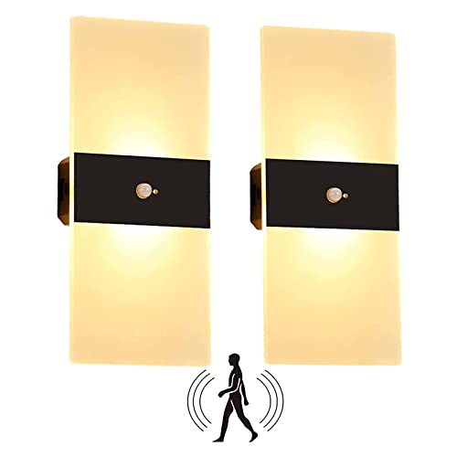 Hensam Lot De 2 Appliques Murales à Détecteur De Mouvement Avec