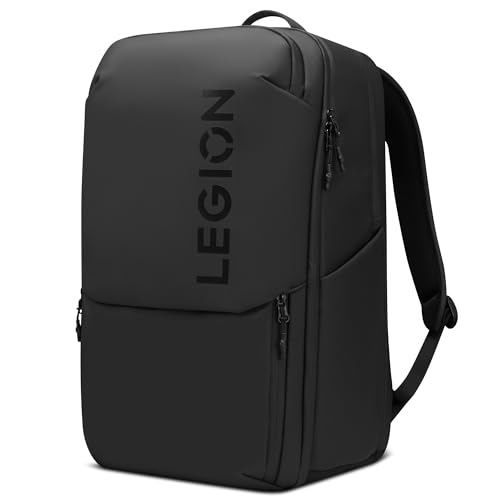 Lenovo Mochila para laptop Legion Gaming GB800, capacidade para 21 L, serve para laptops de 17 polegadas, resistente à água, três compartimentos principais e 19 bolsos especializados, preta