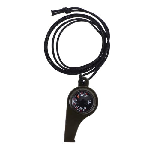 TOPPERFUN Hiking Safety Whistle Lifeguard Tool Compact Compass Portable Thermometer Survival Accessory