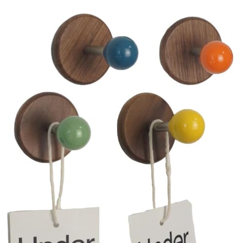 4 Pcs Colorful Magnetic Hooks Heavy Duty Magnet Hook Strong Neodymium Magnetic Coat Hooks Magnetic Hanger for Refrigerator, Metal Door, Locker for Hanging Towel, Coat, Bag, Umbrella (B)