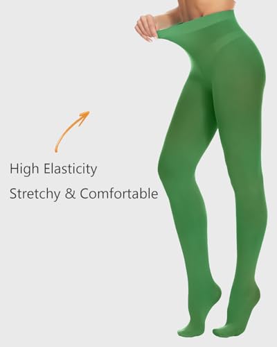 Image of DUCMODA Womens 80 Denier Opaque Tights, Women's Soft Solid Color Footed Pantyhose, High Waist Stocking with 30+ Colors