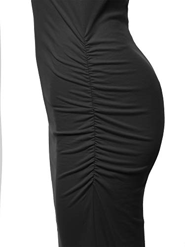SSOULM Women's Shirring Racerback Tank Maxi Dress with Plus Size4
