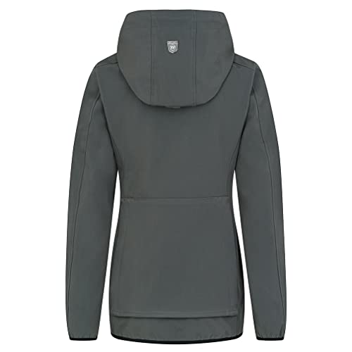 Knuffelwuff Damen Softshell Jacke Manhattan Größe: L / 40 Khaki - Leichte atmungsaktive wasserabweisende Jacke mit extra vielen Taschen für Outdoor, Wandern, Reisen, Gassi gehen - Windbreaker