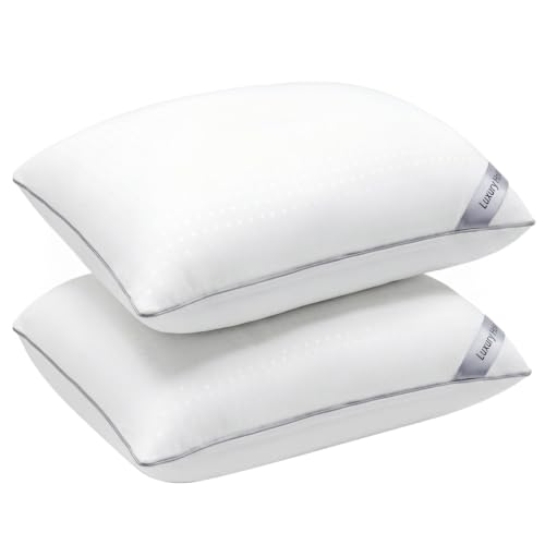 Higoom Standard Size Bed Pillows for Sleeping Set of 2,2 Pack Great Support Luxury Hotel Pillows for Side,Stomach and Back Sleepers(2 Pack)