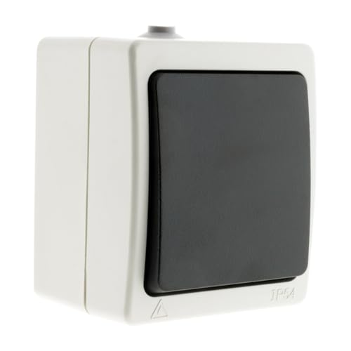 Zenitech, Interruttore Va-e-Vieni 10A IP54, Interruttore Impermeabile per Uso Esterno, Collegamento Rapido tramite Terminale Automatico, Ideale per Giardino e Terrazza, Nero