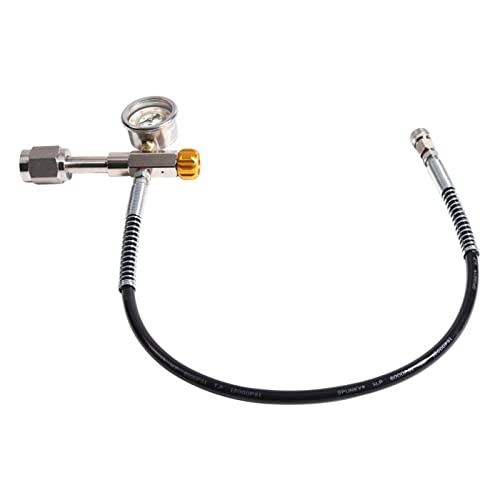 Tuxing Cga347 Paintball Filling Station,Female Thread And Gold Release Valve Air Rifle Pcp Charging Adaptor,24Inch Hose,For Paintball Pcp Scba 0-6000 Psi Filling Station Inflation Valve Kit #TOP2