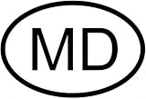 MD Maryland Country Code Oval Sticker Bumper Sticker Laptop Sticker Toolbox Sticker Helmet Sticker