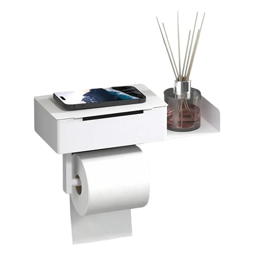 Toilettenpapierhalter Ohne Bohren Edelstahl Klopapierhalter mit Ablage Feuchttücherbox Klorollenhalter Rollenhalter Toiletenpapierhalterung Toilettenrollenhalter für Badezimmer
