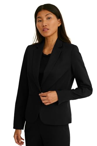 C&A Damen Blazer Stretch|Polyester|Viskose Regular Fit schwarz 50