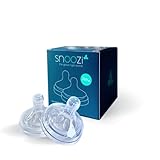 snoozi 2 x Anti-Kolik Sauger (3-6 Monate) transparent | langsamer Nahrungsfluss | PVC und BPA frei