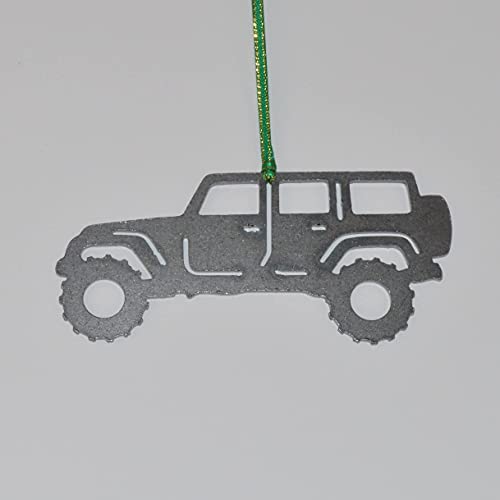 Metal Off Road Christmas Ornament Perfect For 4 Door Jeep Owners (Dark Grey-Bare Metal) #TOP4