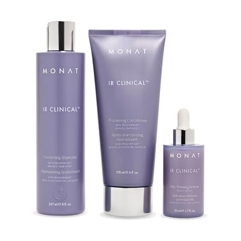MONAT IR Clinical System Haircare Kit – Advanced Hair Restoration Kit with Strengthening Formula – Hair Growth System with Shampoo Conditioner & Serum Cover