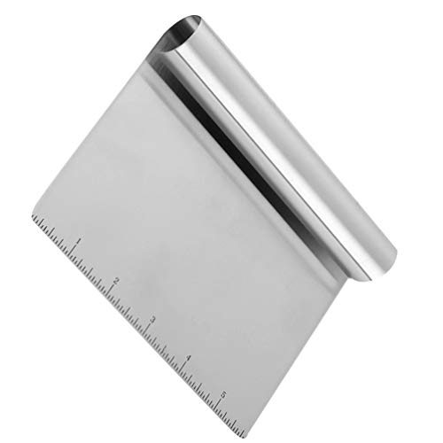 Cabilock 2 peças de raspador de massa de aço inoxidável, cortador de pizza, cortador de massa, corta