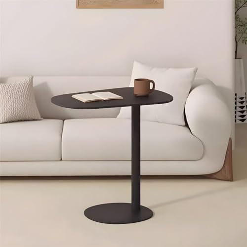 Mesa auxiliar moderna para sofás bajos con base de metal compacta 2