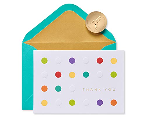 Image of Papyrus Blank Thank You Cards with Envelopes, Bold Dots (12-Count)