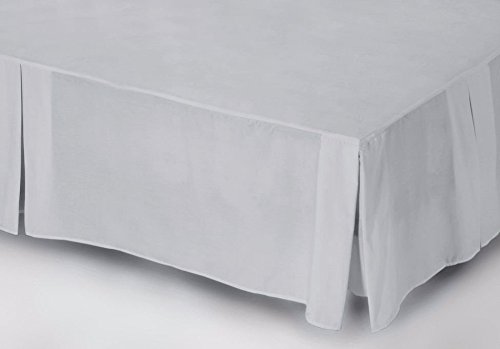 |JaaZ Textile|__PLATFORM BASE VALANCE SHEETS__SILVER COLOR__Percale Quality Poly Cotton Pleated (Super King)