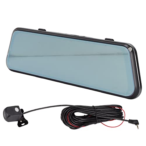 Dash Cam frontal e traseira, câmera Full HD 1080P, gravador de vídeo com espelho retrovisor, tela se
