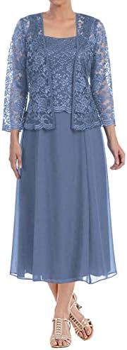 Tea Length Mother of the Bride Dresses-Lace Evening Formal Dress ...