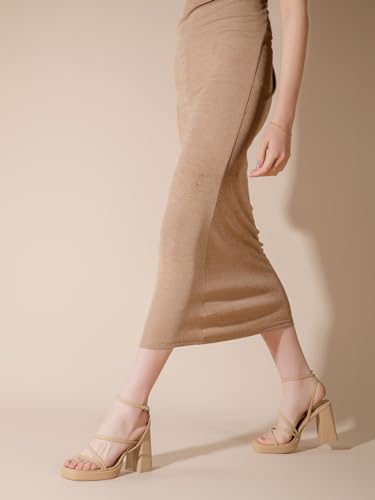 Image of Shoe'N Tale Platform Heels for Women Strappy Block Chunky Heels Square Toe Ankle Buckle Sandals