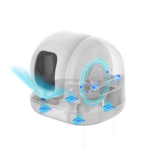 Caixas de Areia para Gatos, PuraMax 2 Banheiro Inteligente Gato Tuya WIFI Controle de APP Caixa Arei