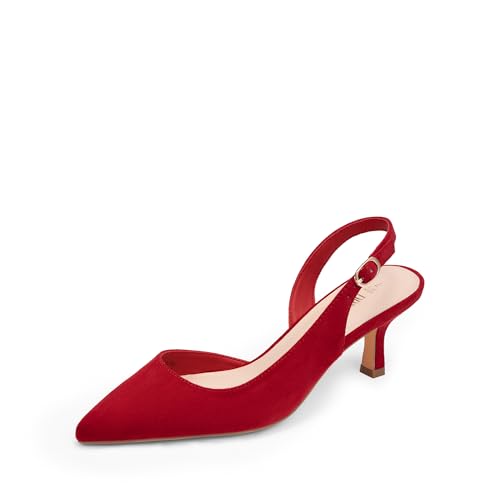 DREAM PAIRS Women's Kitten Heels Slingback Closed Pointed Toe Low Pumps Shoes Women Party Wedding Sexy Casual Dress Shoes