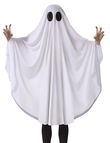 Spooktacular Creations Disfarce de fantasma de Halloween para crianças, fantasia de folha de fantasma para crianças, dramatização de Halloween e disfarce, 3 T