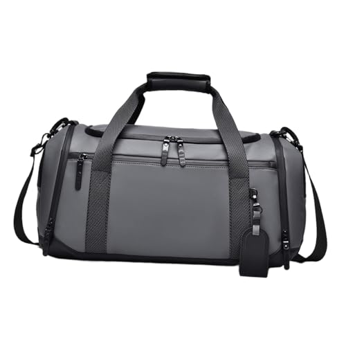 Men's Garment Duffel Bag - Oxford Cloth Travel Suit Bag with Shoulder Strap, Waterproof Gym Duffel for Camping Business Travel, Gray