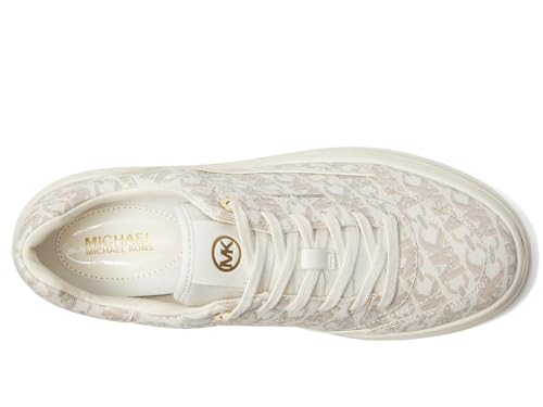 Image of Michael Michael Kors Hayes Lace-Up Shoes for Women - Breathable Textile Lining - Synthetic Outsole - Round Toe Vanilla 6.5 M