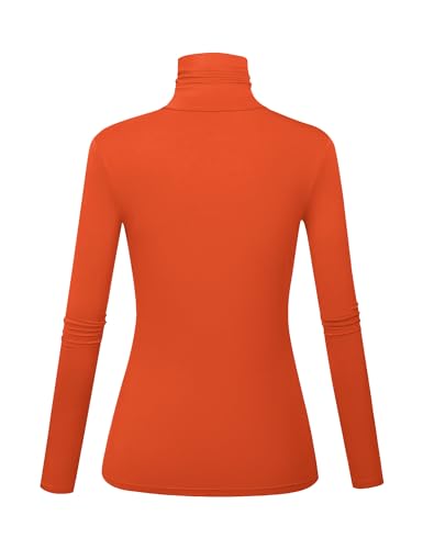 Image of Women's Long Sleeve Turtleneck Shirts Slim Fitted Lightweight Base Layer Casual Tops