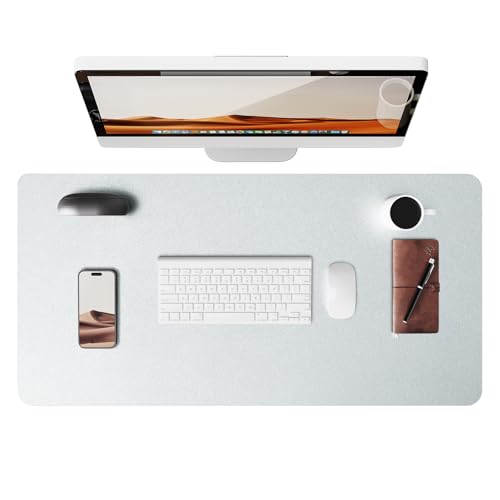 YSAGi Leather Desk Pad Protector, Office Desk Mat, Large Mouse Pad, Non-Slip PU Leather Desk Blotter, Laptop Desk Pad, Waterproof Desk Writing Pad for