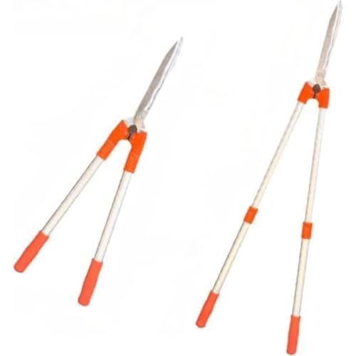 OGXN伸縮式庭園剪定ばさみ 刈込鋏 1.3m/1.5m 長さ調整 軽量強力 耐久性鋭いガーデンシザー 細かい剪定・低木・植物用 高所緑化ツール (67CM長さストレートヘッド)