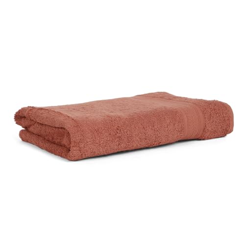 Image of Arvind 100% Cotton Towels for Bath | Towels for Bath Large Size | 500 GSM Bath Towel - Soft & Absorbent | 1 Piece Bath Towel for Men /Women | Urban Comfort | 70 cm x 140 cm - Rust