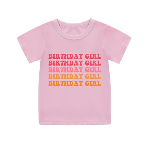 Image of Birthday Girl Shirt Girls 1st-14th Birthday Outfit Teen Toddler Baby Cute Short Sleeve T-Shirt