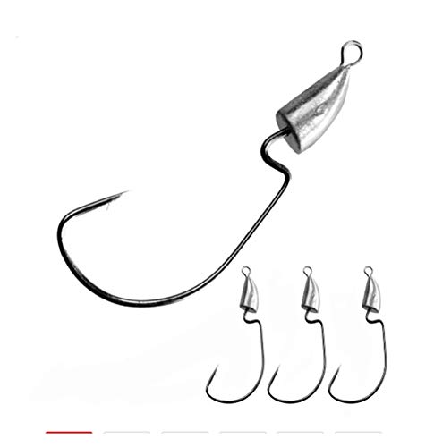 KKAAMYND 10pcs 10g 14g 7g 5 g Offset Worm Crochets en Acier Inoxydable Jig tête pêche hameçons...
