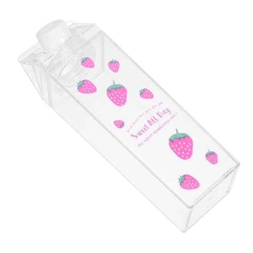 NAMOARLY Printed Heart Milk Storage Bottle Portable Leakproof Milk Container for Cold Drinks Juices and Milk Tea and for Everyday Use