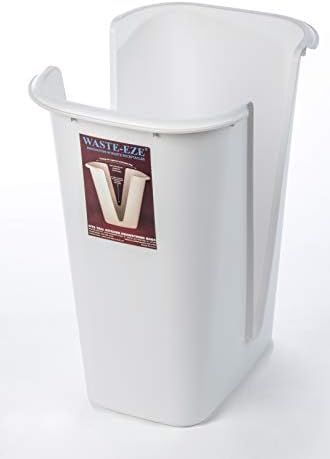 Waste-Eze; Adaptive,13 Gallon Kitchen/Office Trash Can, with Ergonomic, Easy-to-Use Design and Made in The U.S.A. - White