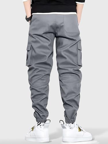 HOTake Men's Casual Cargo Pants Elastic Waist Drawstring Tapered Pants for Men Joggers Hiking Pants with Multi Pockets - Image 4