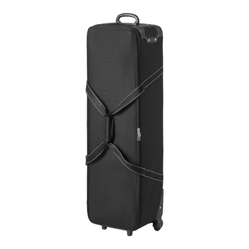 Image of VEVOR Studio Equipment Trolley Case, 46.46 x 14.57 x 11.81 in / 118 x 37 x 30 cm, Rolling Camera Bag, Carrying Bag with Wheels Straps Padded Compartment Handle, for Light Stands, Tripods, Telescopes