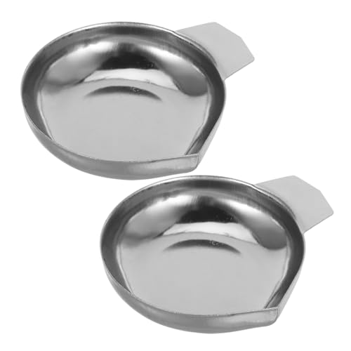 Toyvian 2 Piezas Bandejas de Pesaje Pequeñas de Acero Inoxidable para Báscula Electrónica de Recipientes Precisos para Cocina y Hogar Duraderas y Fáciles de Limpiar