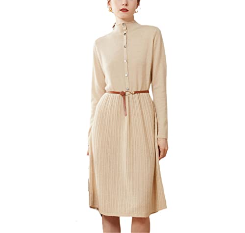Robe longue en cachemire contre le froid hivernal avec manches longues confort taille M